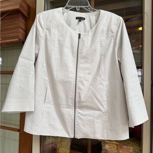Eileen Fisher Women's White Zip Blazer